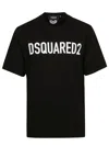 Dsquared2 Mens Black Brand-print Crewneck Regular-fit Cotton-jersey T-shirt In Black