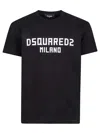 Dsquared2 Football Black T-shirt With Shoulder Pads And Lettering Logo Print On The Front In Cotton And Viscos In Black