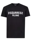 Dsquared2 Football Black T-shirt With Shoulder Pads And Lettering Logo Print On The Front In Cotton And Viscos In Black