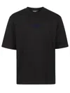 Dsquared2 Black Crewneck T-shirt With Logo Lettering On The Front In Cotton Man In Black