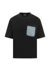 Dsquared2 T-shirt Black Man Pocket In Yellow