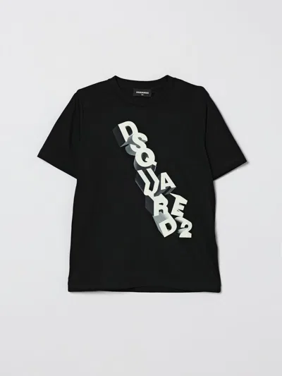 Dsquared2 Kids' Tシャツ  ボーイ カラー ブラック In Black
