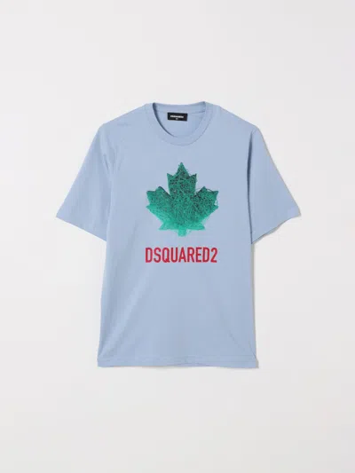 Dsquared2 Kids' Logo-print T-shirt In Blue