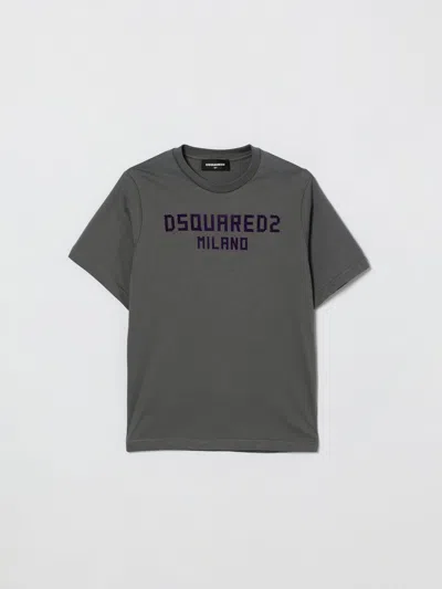 Dsquared2 Kids' Tシャツ  ボーイ カラー グレー In Green
