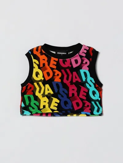 Dsquared2 Kids' Graphic-print Top In Black