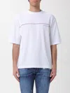 Dsquared2 Men White Crewneck T-shirt With Logo Lettering On The Front In Cotton Man In White
