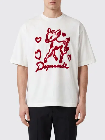 DSQUARED2 DSQUARED2 SHORT-SLEEVED COTTON T-SHIRT WITH CONTRAST GRAPHIC PRINT,I65798014