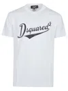 Dsquared2 White T-shirt With Logo Print On The Front In Cotton Man In White