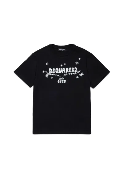 Dsquared2 Kids' T-shirt With Logo In Black