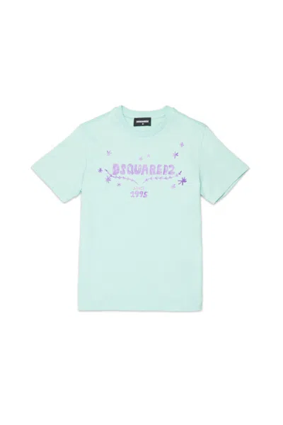 Dsquared2 Kids' T-shirt With Logo In Blue