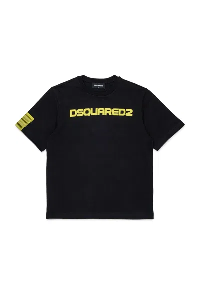 Dsquared2 Babies' T-shirt With Logo On The Chest In Black