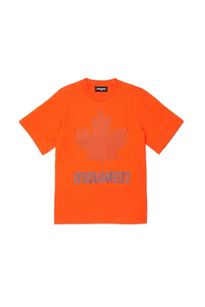 Dsquared2 Kids' T-shirt With Logo In Orange