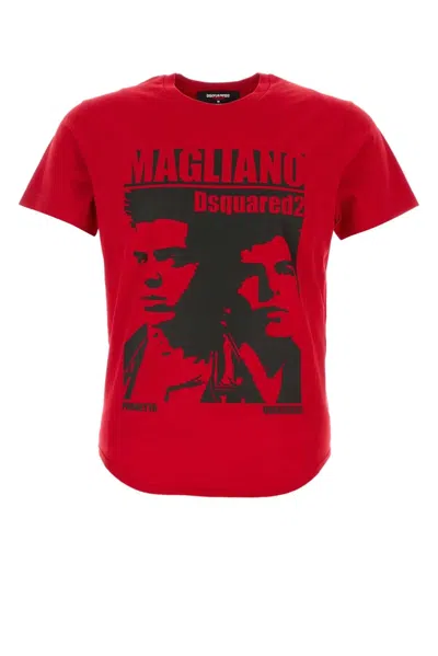 Dsquared2 Tshirt With Print In Red