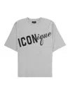 Dsquared2 Cotton Oversize T Shirt Short Sleeves Crew Neck In Grey