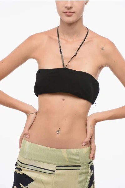 Dsquared2 Tube Top Icon With Neck Strap In Black