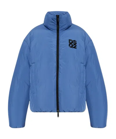 Dsquared2 Turtleneck Down Jacket In Blue