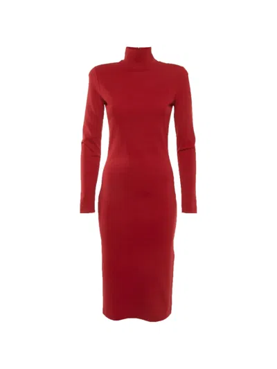 Pre-owned Dsquared2 Turtleneck Midi Dress In Red