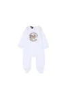 Dsquared2 One-piece Chenille Jumpsuit With Brotherhood Print In White