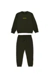Dsquared2 Long Fleece Jumpsuit With Logo In Green
