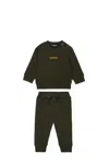 Dsquared2 Long Fleece Jumpsuit With Logo In Green