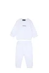 Dsquared2 Long Fleece Jumpsuit With Logo In White