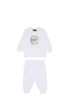 Dsquared2 Long Jersey Jumpsuit With Brotherhoodhood Print In White