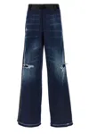 Dsquared2 Tuxedo Wide-leg Denim Trousers Silhouette In Blue