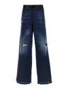 Dsquared2 Tuxedo Wide-leg Denim Trousers Silhouette In Blue