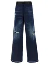 Dsquared2 Tuxedo Wide-leg Denim Trousers Silhouette In Blue