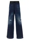 Dsquared2 Tuxedo Wide-leg Denim Trousers Silhouette In Blue