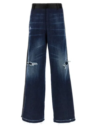 Dsquared2 Tuxedo Jeans With Silk Details In Blue