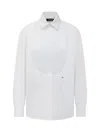 Dsquared2 Embroidered Collar Pleated Front Shirt In White