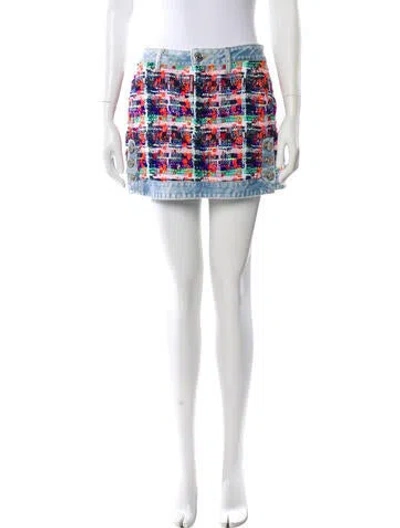 Pre-owned Dsquared2 Tweed Pattern Mini Skirt In Purple