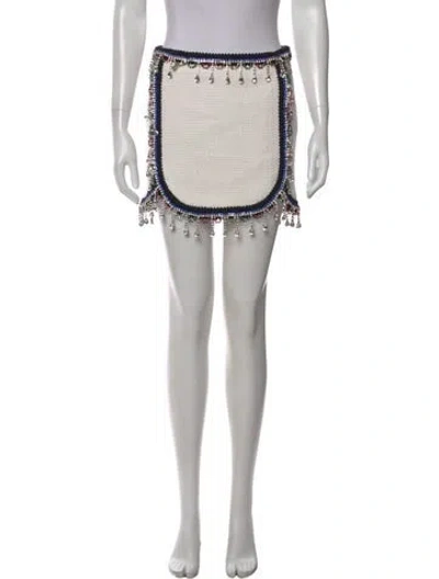 Pre-owned Dsquared2 Tweed Pattern Mini Skirt In White