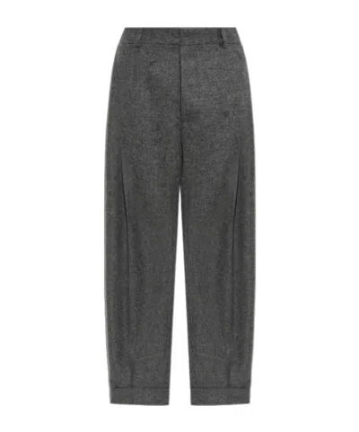 Dsquared2 Tweed2 Wide-pleat Pants In Gray