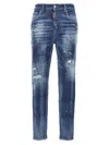 Dsquared2 Paint-splatter Distressed Tapered Jeans In Blue
