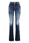 Dsquared2 Medium Waist Flare Blue Jeans In Navy