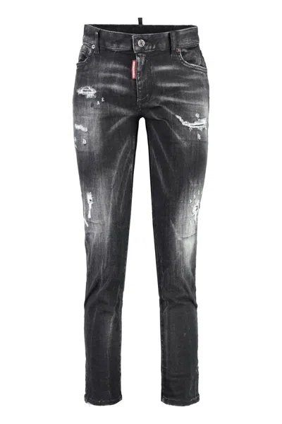 Dsquared2 Twiggy Stretch Cotton Cropped Jeans