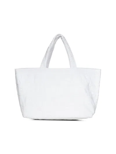 Dsquared2 Twin Beach Logo Shopping Bag In White
