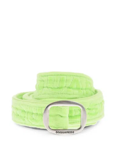 Dsquared2 Twin Beach Logo-embossed Terry Belt In Green