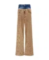 Dsquared2 Corduroy Dual Waistband Wide-leg Trousers In Brown
