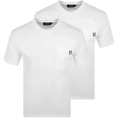 Dsquared2 Twin Pack T Shirts White