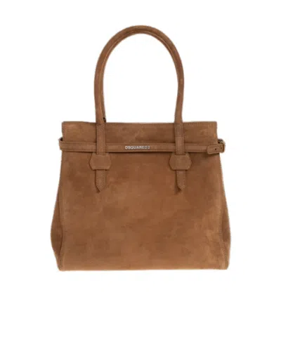 Dsquared2 Strap Detail Tote Bag In Brown