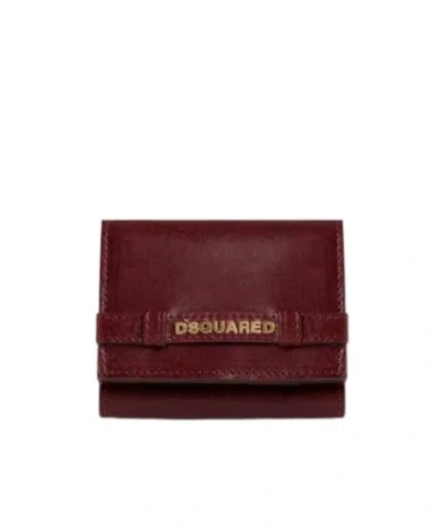 Dsquared2 Twin Trifold Wallet In Bordeaux