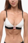 Dsquared2 Two -tone Triangle Bra With Monogram In White
