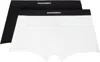 Dsquared2 Two-pack Black & White Stretch Cotton Boxer Briefs In 010 Black/white