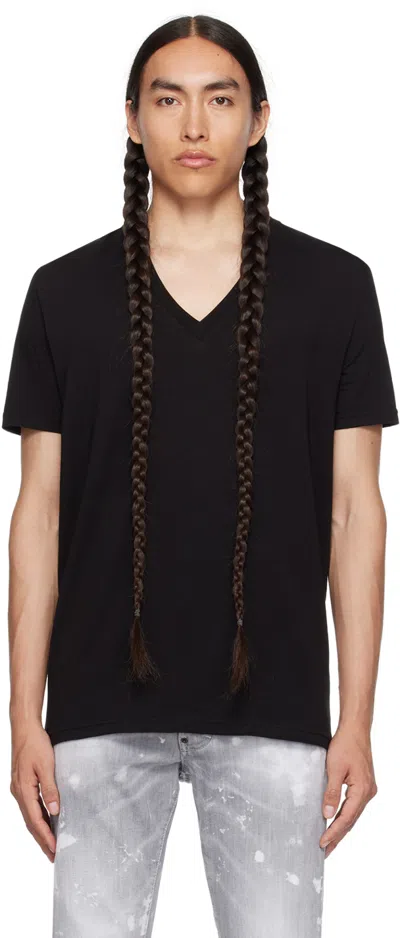 Dsquared2 Two-pack Black Basic T-shirts In 001 - Black