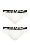 Dsquared2 Logo-waistband Pack Of Two Boxer Shorts In White