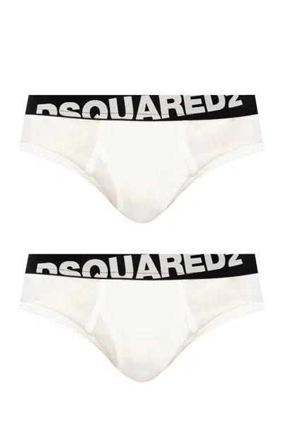 DSQUARED2 TWO PACK LOGO WAISTBAND BRIEFS