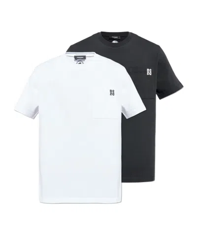 Dsquared2 Jersey T-shirt (pack Of Two) In Black